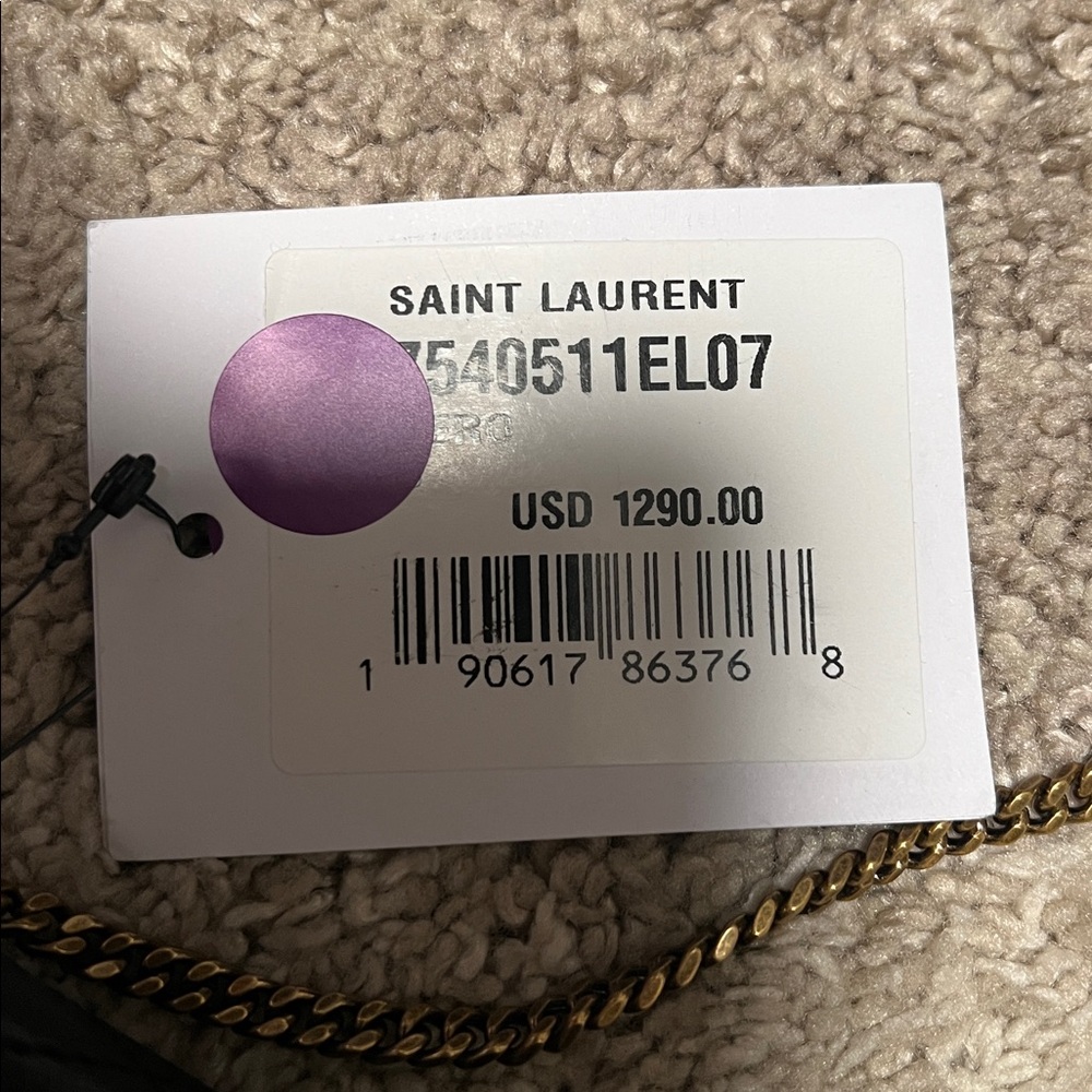 YSL Saint Laurent Gaby Phone Holder, black quilted with gold chain NWT! - Picture 6 of 17